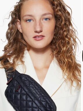 MZ WALLACE Quilted Black Metro Crossbody Belt Bag